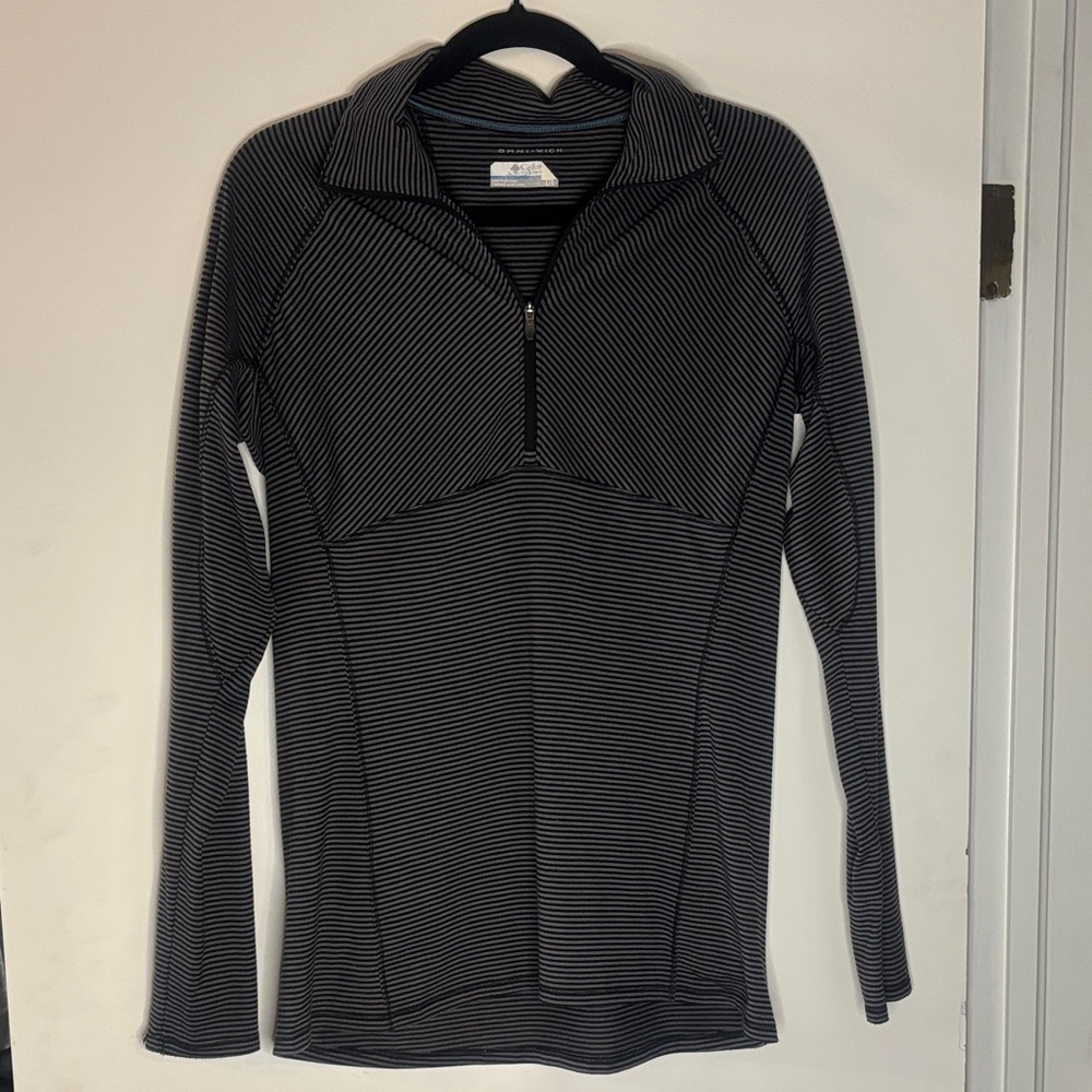 Columbia Black and Gray Striped Omni-Wick Shirt